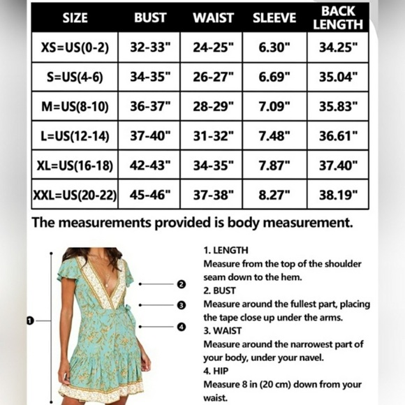 Zesica Bohemian Floral Wrap Mini Dress NWT | Size Medium | Cottagecore - Picture 4 of 9